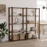 5-Tier Storage Rack - Brown Solid Wood Pine, 170x38x170 cm