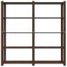 5-Tier Storage Rack - Brown Solid Wood Pine, 170x38x170 cm