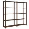 5-Tier Storage Rack - Brown Solid Wood Pine, 170x38x170 cm