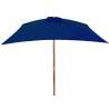 Blue Outdoor Parasol with Wooden Pole - 200x300 cm | Hipo Market