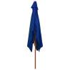 Blue Outdoor Parasol with Wooden Pole - 200x300 cm | Hipo Market