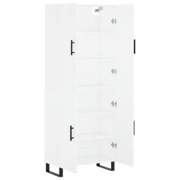 Stylish Highboard White - Engineered Wood, Ample Storage Space