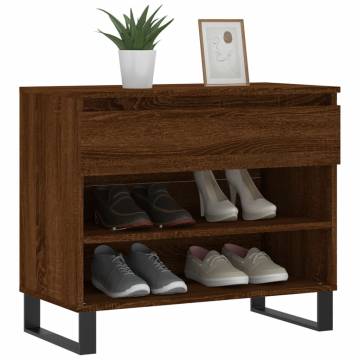 Elegant Brown Oak Shoe Cabinet - 70x36x60 cm | HipoMarket