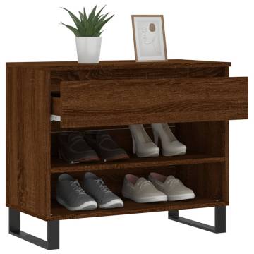 Elegant Brown Oak Shoe Cabinet - 70x36x60 cm | HipoMarket