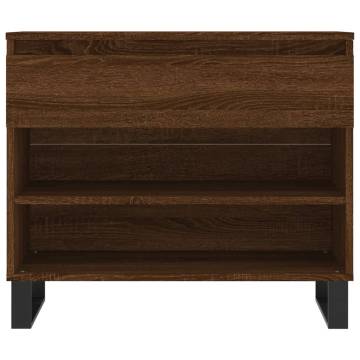 Elegant Brown Oak Shoe Cabinet - 70x36x60 cm | HipoMarket