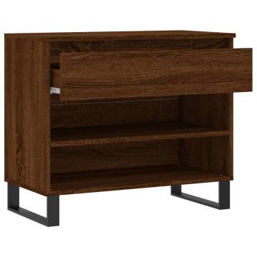 Elegant Brown Oak Shoe Cabinet - 70x36x60 cm | HipoMarket