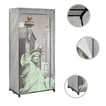 Wardrobe New York 75x45x160 cm - Durable Fabric Closet