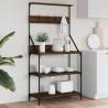 Baker's Rack with Hooks | 4-Tier Brown Oak | HipoMarket UK