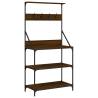 Baker's Rack with Hooks | 4-Tier Brown Oak | HipoMarket UK