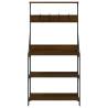 Baker's Rack with Hooks | 4-Tier Brown Oak | HipoMarket UK