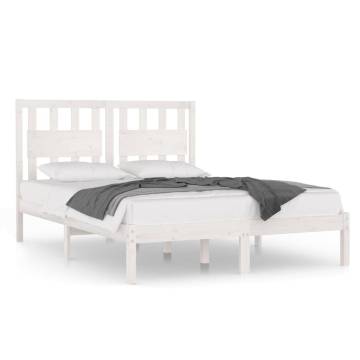 White Solid Wood Pine Bed Frame 160x200 cm | HipoMarket