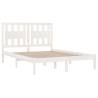 White Solid Wood Pine Bed Frame 160x200 cm | HipoMarket