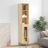 Highboard Sonoma Oak 34.5x34x180 cm Engineered Wood Colour sonoma oak Quantity in Package 1 Model 1 glass door 