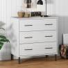 Sideboard with 3 Drawers White 77x40x79.5 cm Solid Wood OSLO Colour white Quantity in Package 1 