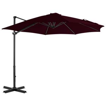 Red 300 cm Cantilever Umbrella with Aluminium Pole | HipoMarket