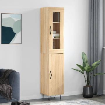 Stylish Highboard Sonoma Oak - 34.5x34x180 cm | HipoMarket