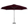 Red 300 cm Cantilever Umbrella with Aluminium Pole | HipoMarket