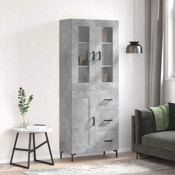 Elegant Highboard in Concrete Grey – Stylish Storage Solution