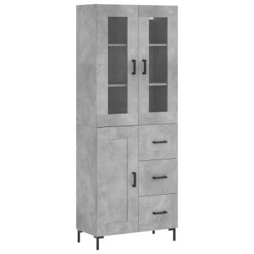 Elegant Highboard in Concrete Grey – Stylish Storage Solution