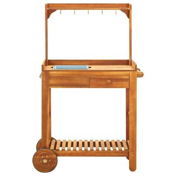 Garden Kitchen Trolley - Solid Acacia Wood | Hipomarket UK