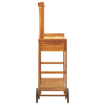 Garden Kitchen Trolley - Solid Acacia Wood | Hipomarket UK