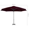 Red 300 cm Cantilever Umbrella with Aluminium Pole | HipoMarket