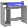 Desk with LED Lights Grey Sonoma - Modern Elegance | HipoMarket