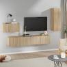 4 Piece TV Cabinet Set - Sonoma Oak Engineered Wood | HiPO Market