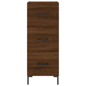 Stylish Highboard Brown Oak - 34.5x34x180 cm | Hipo Market