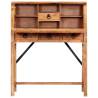 Vintage Solid Acacia Wood Writing Desk - 90x40x107cm