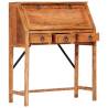 Vintage Solid Acacia Wood Writing Desk - 90x40x107cm