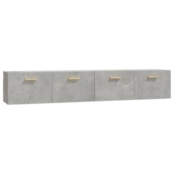 Wall Cabinets 2 pcs Concrete Grey | Stylish & Functional Storage