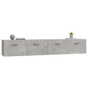 Wall Cabinets 2 pcs Concrete Grey | Stylish & Functional Storage