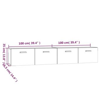 Wall Cabinets 2 pcs Concrete Grey | Stylish & Functional Storage