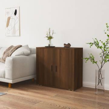 Brown Oak Sideboard - 80x33x70 cm | Durable Engineered Wood