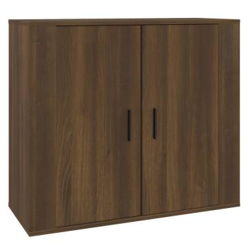 Brown Oak Sideboard - 80x33x70 cm | Durable Engineered Wood