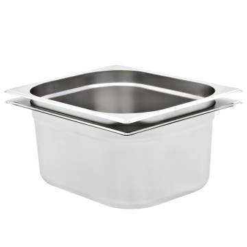 Gastronorm Containers 2 pcs GN 1/2 - Stainless Steel (150 mm)