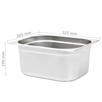 Gastronorm Containers 2 pcs GN 1/2 - Stainless Steel (150 mm)