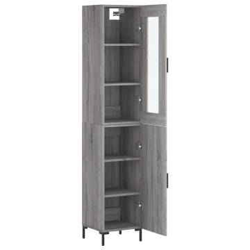 Stylish Highboard Grey Sonoma - 34.5x34x180 cm | Hipo Market