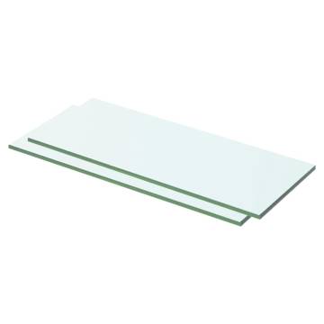 Clear Glass Shelves 50x15 cm (2 pcs) - Durable & Modern Display