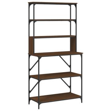 Baker's Rack 6-Tier Brown Oak | Stylish Storage Solution