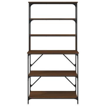 Baker's Rack 6-Tier Brown Oak | Stylish Storage Solution