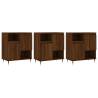 Elegant 3-Piece Brown Oak Sideboard Set | Hipomarket UK