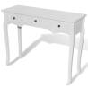 Stylish White Dressing Console Table with 3 Drawers