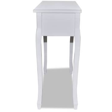 Stylish White Dressing Console Table with 3 Drawers