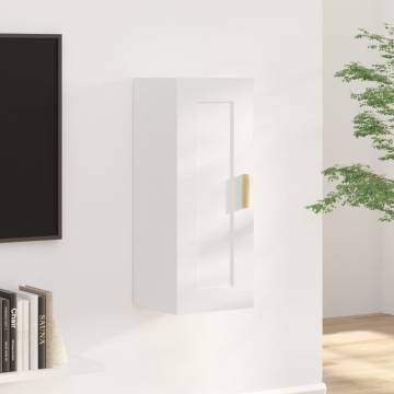 High Gloss White Wall Cabinet - 35x34x90 cm | HipoMarket