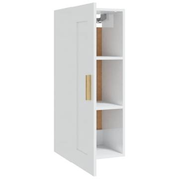 High Gloss White Wall Cabinet - 35x34x90 cm | HipoMarket