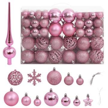 111 Piece Pink Christmas Bauble Set | Shatterproof & Stylish