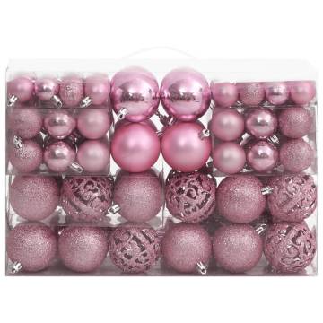 111 Piece Pink Christmas Bauble Set | Shatterproof & Stylish