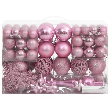 111 Piece Pink Christmas Bauble Set | Shatterproof & Stylish